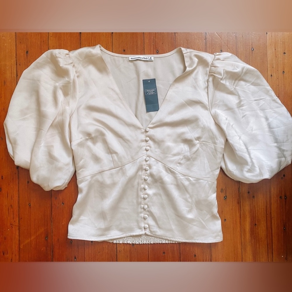 Abercrombie & Fitch Silk Puff Sleeve Blouse